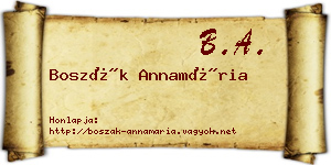 Boszák Annamária névjegykártya